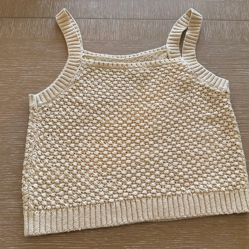 J. Crew Textured Knit Tank Top - Beige L - Picture 3 of 3